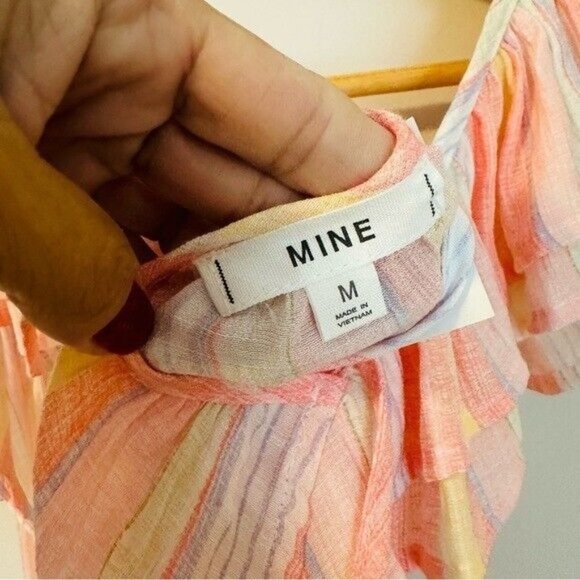 Mine Clara Multi Striped Top - Coral Women’s Size Medium NWT - Picture 9 of 12